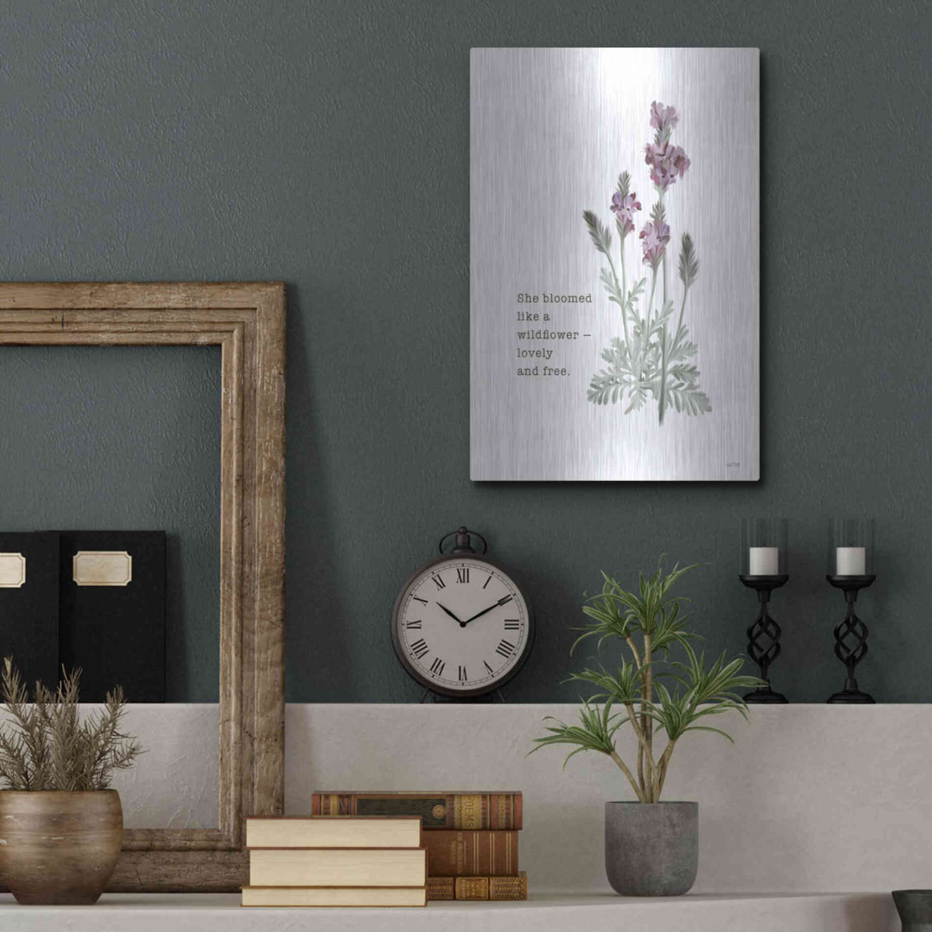 Luxe Metal Art 'Lovely and Free   ' by House Fenway, Metal Wall Art,12x16