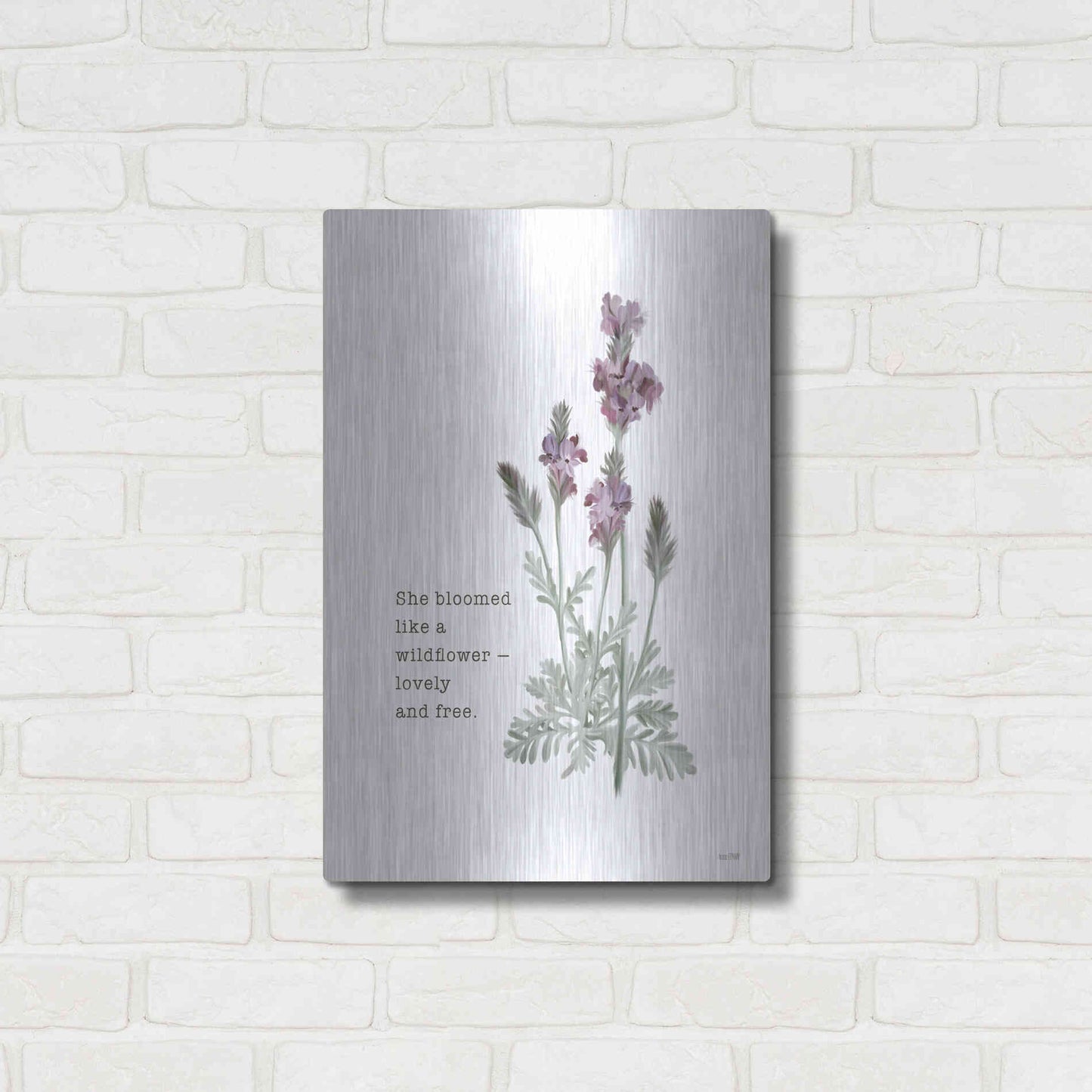 Luxe Metal Art 'Lovely and Free   ' by House Fenway, Metal Wall Art,16x24
