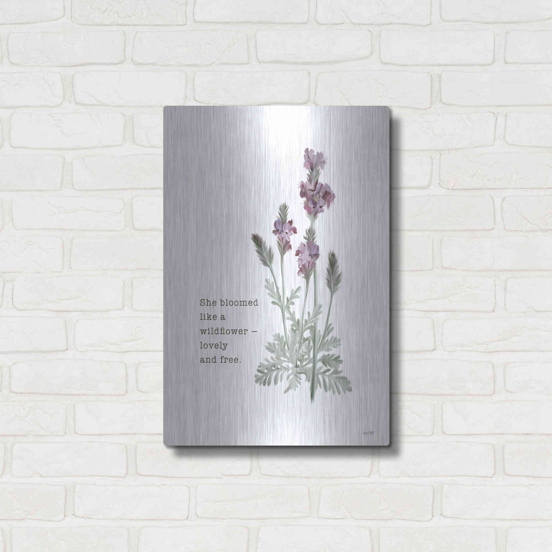 Luxe Metal Art 'Lovely and Free   ' by House Fenway, Metal Wall Art,16x24