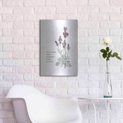 Luxe Metal Art 'Lovely and Free   ' by House Fenway, Metal Wall Art,16x24