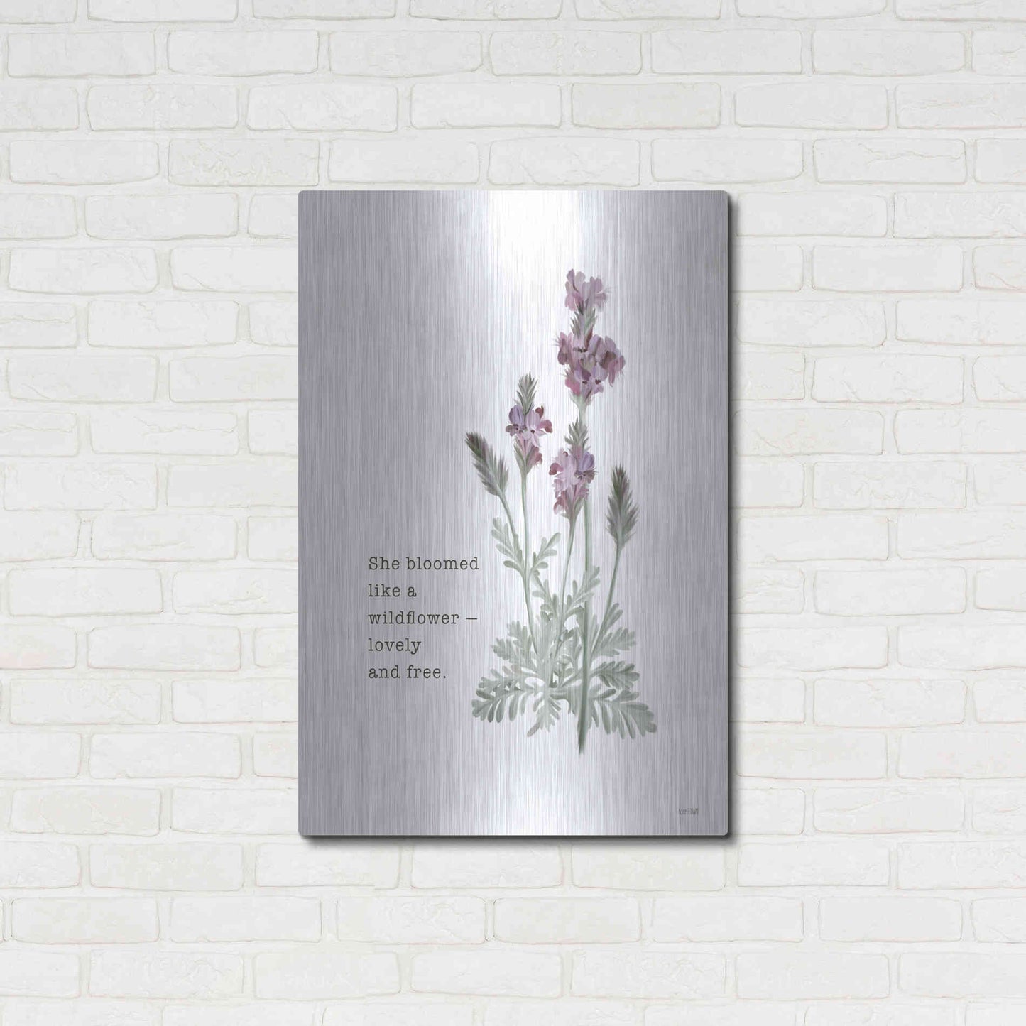 Luxe Metal Art 'Lovely and Free   ' by House Fenway, Metal Wall Art,24x36