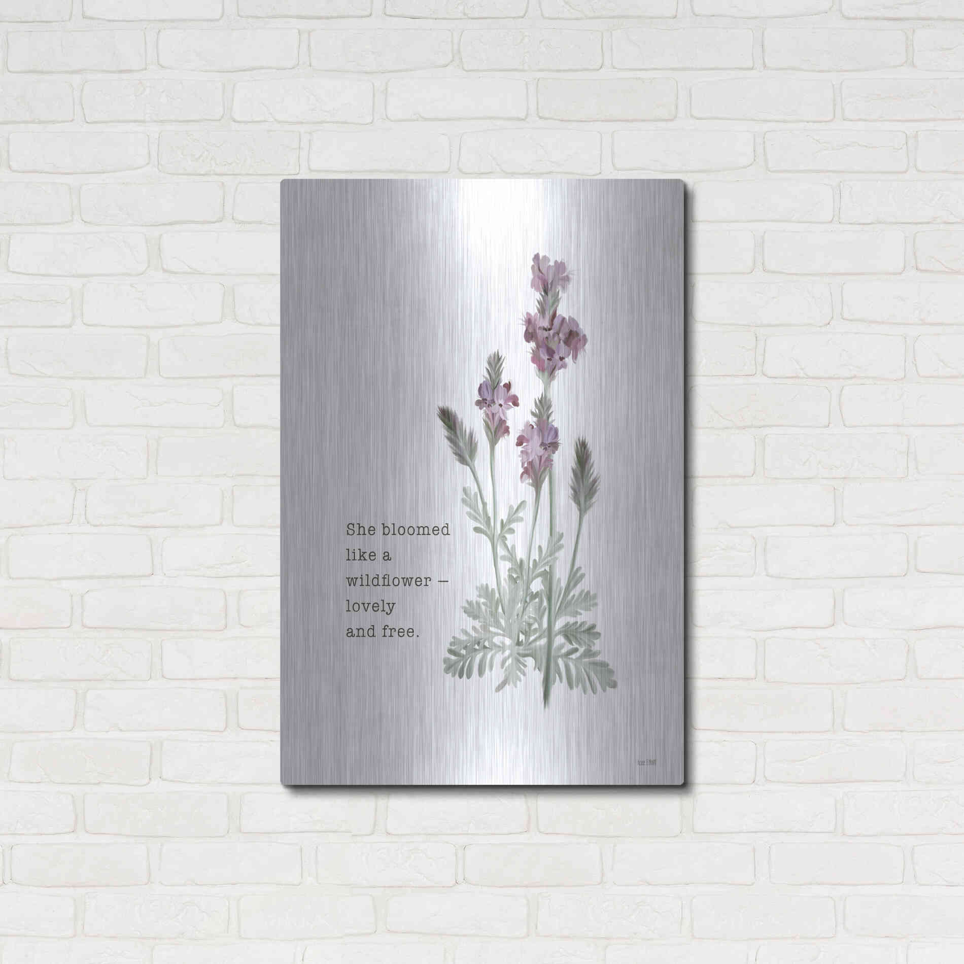 Luxe Metal Art 'Lovely and Free   ' by House Fenway, Metal Wall Art,24x36