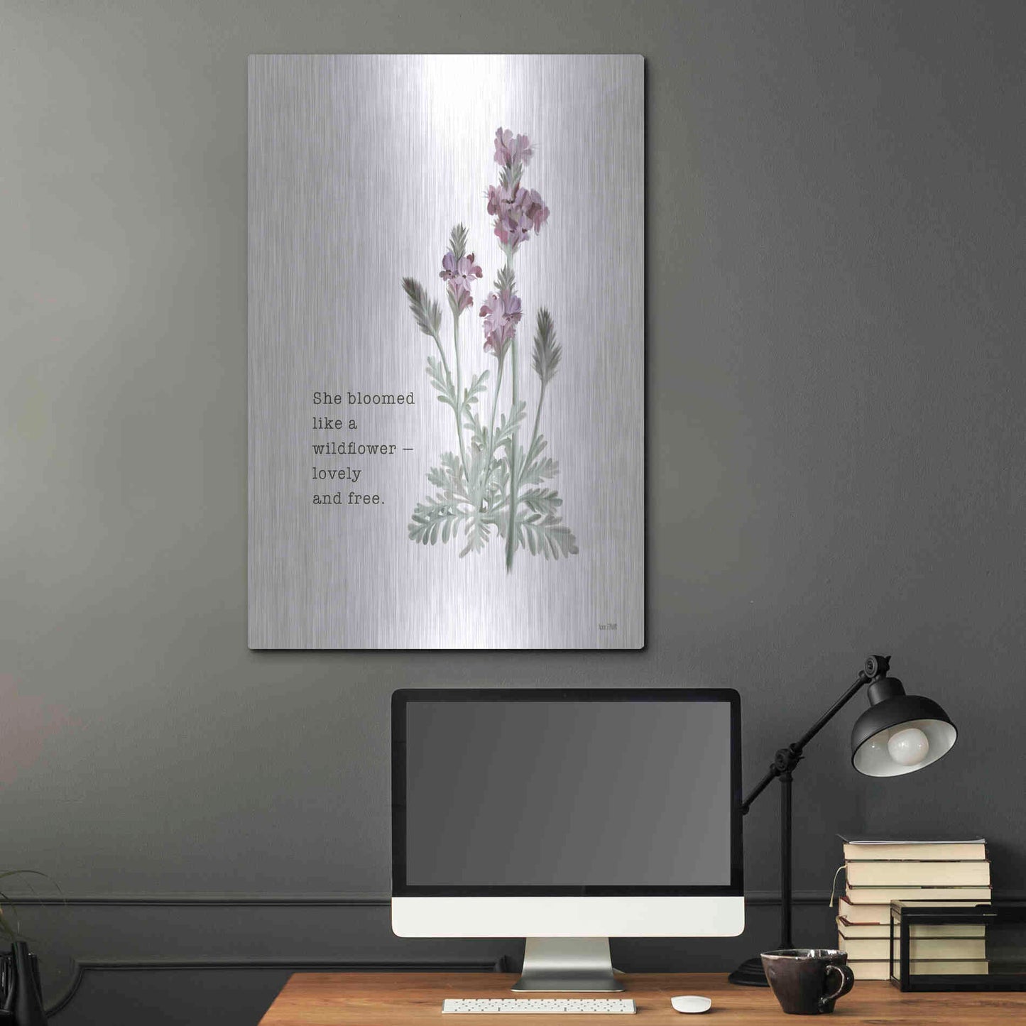Luxe Metal Art 'Lovely and Free   ' by House Fenway, Metal Wall Art,24x36
