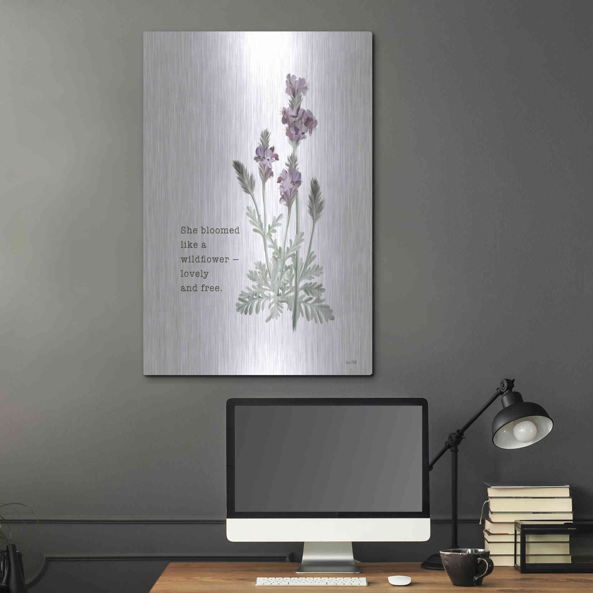 Luxe Metal Art 'Lovely and Free   ' by House Fenway, Metal Wall Art,24x36
