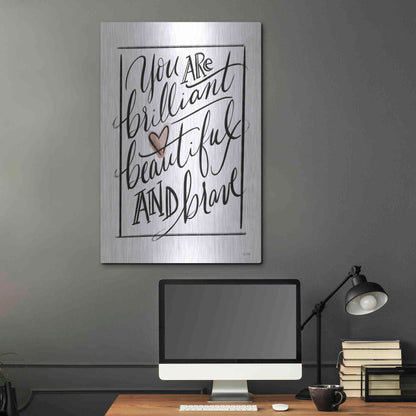 Luxe Metal Art 'You Are Brilliant  ' by House Fenway, Metal Wall Art,24x36