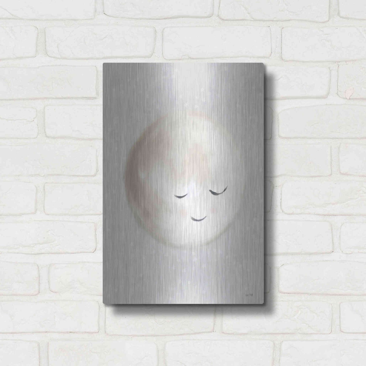 Luxe Metal Art 'Happy Little Moon I  ' by House Fenway, Metal Wall Art,12x16