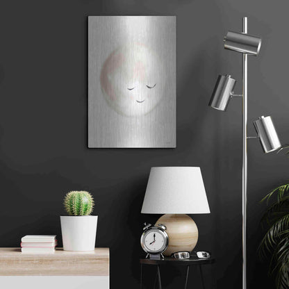 Luxe Metal Art 'Happy Little Moon I  ' by House Fenway, Metal Wall Art,16x24