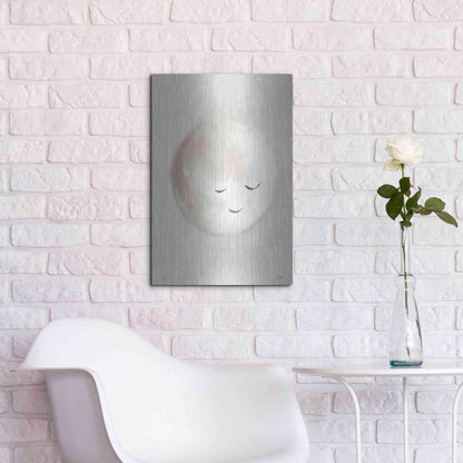 Luxe Metal Art 'Happy Little Moon I  ' by House Fenway, Metal Wall Art,16x24