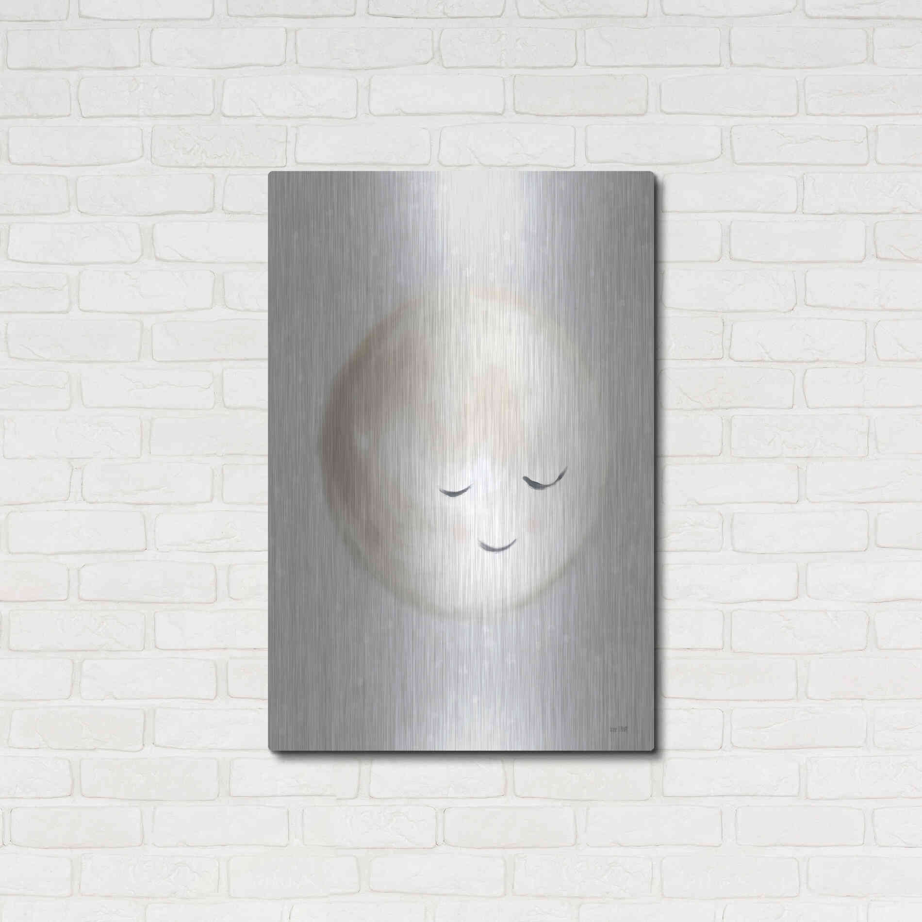 Luxe Metal Art 'Happy Little Moon I  ' by House Fenway, Metal Wall Art,24x36