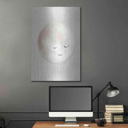 Luxe Metal Art 'Happy Little Moon I  ' by House Fenway, Metal Wall Art,24x36