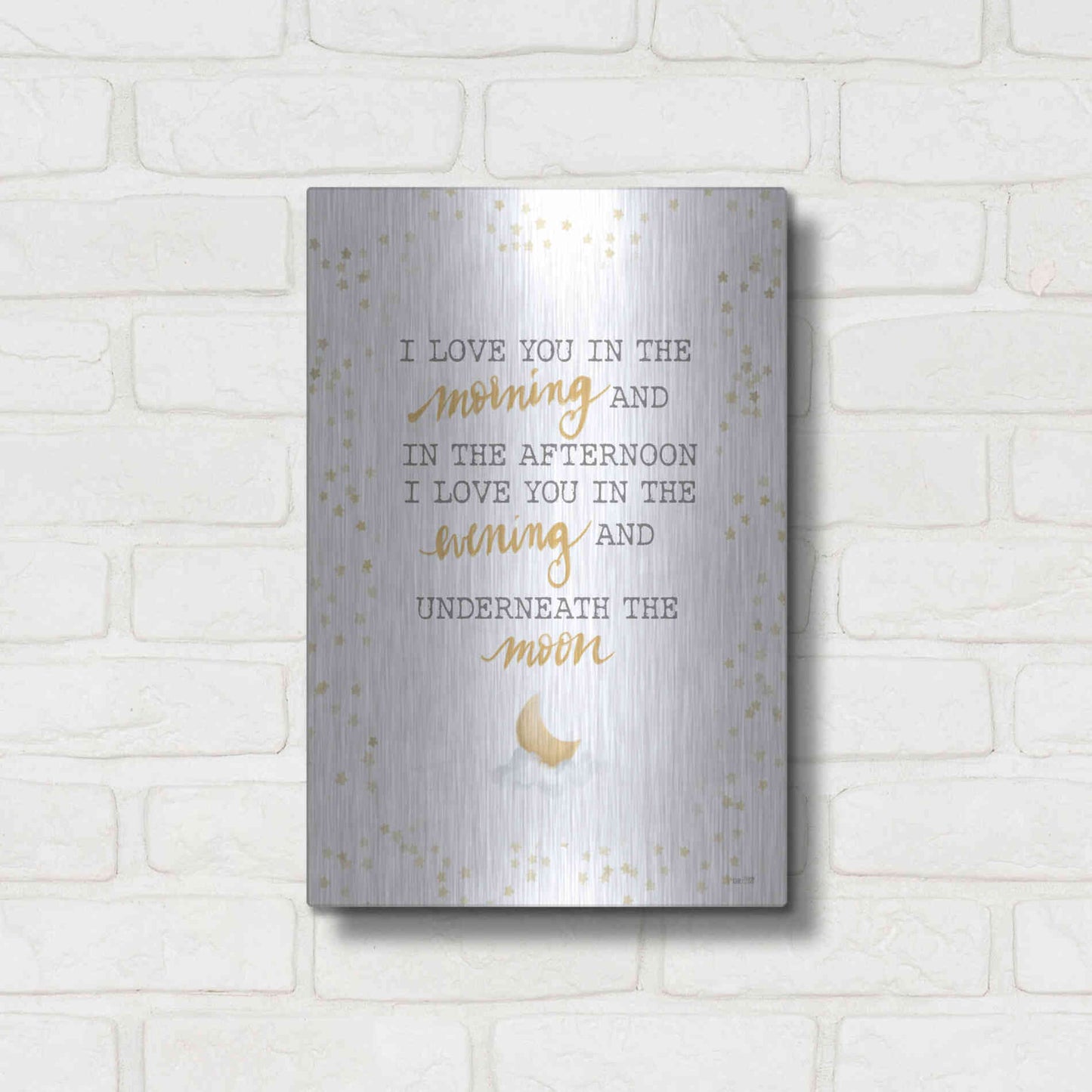 Luxe Metal Art 'Underneath the Moon   ' by House Fenway, Metal Wall Art,12x16