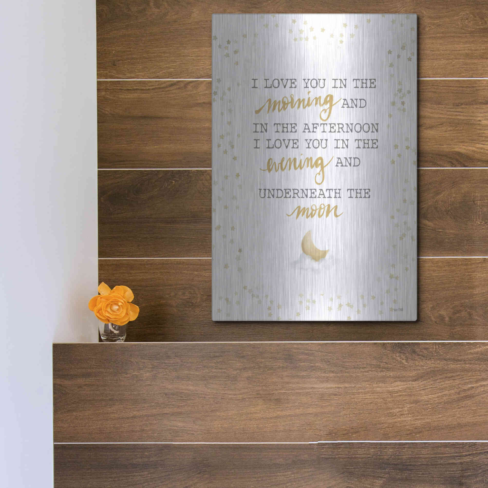 Luxe Metal Art 'Underneath the Moon   ' by House Fenway, Metal Wall Art,12x16