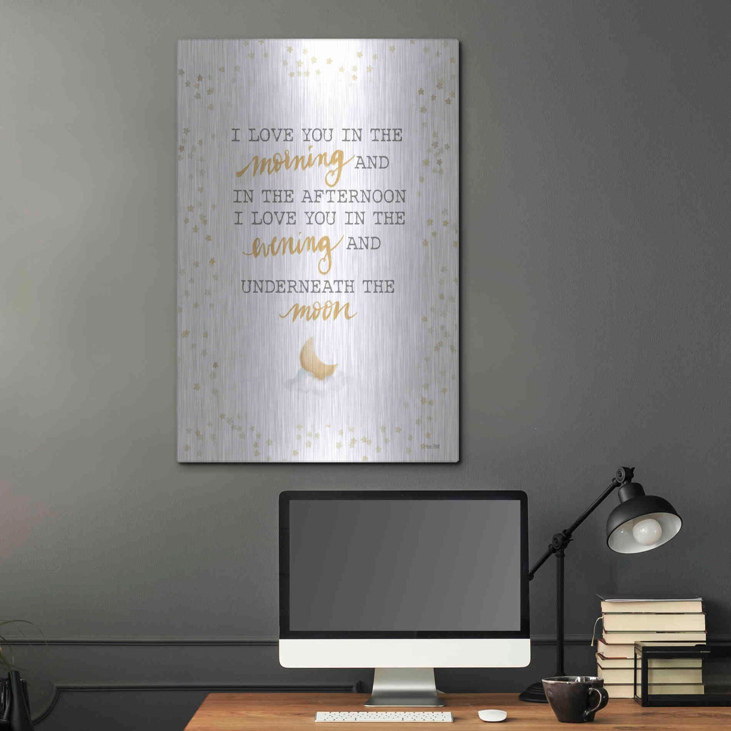 Luxe Metal Art 'Underneath the Moon   ' by House Fenway, Metal Wall Art,24x36