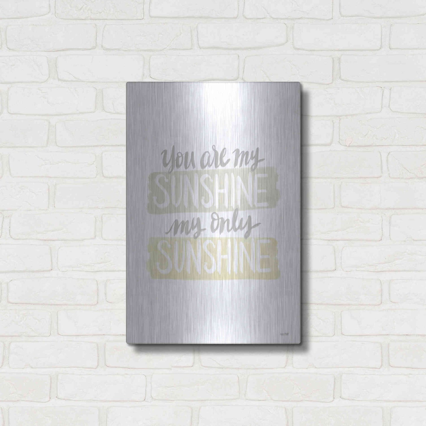 Luxe Metal Art 'You Are My Sunshine   ' by House Fenway, Metal Wall Art,16x24