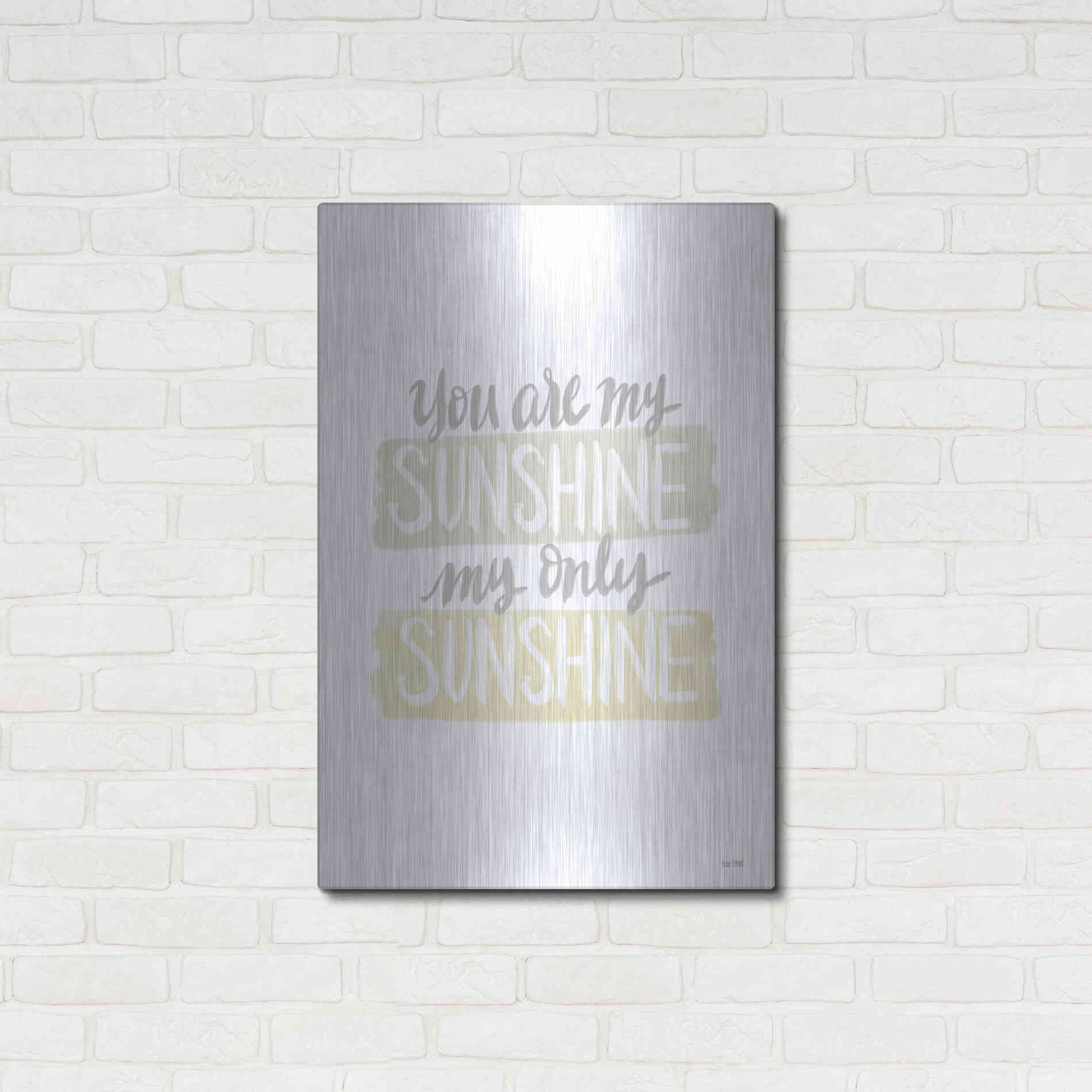Luxe Metal Art 'You Are My Sunshine   ' by House Fenway, Metal Wall Art,24x36