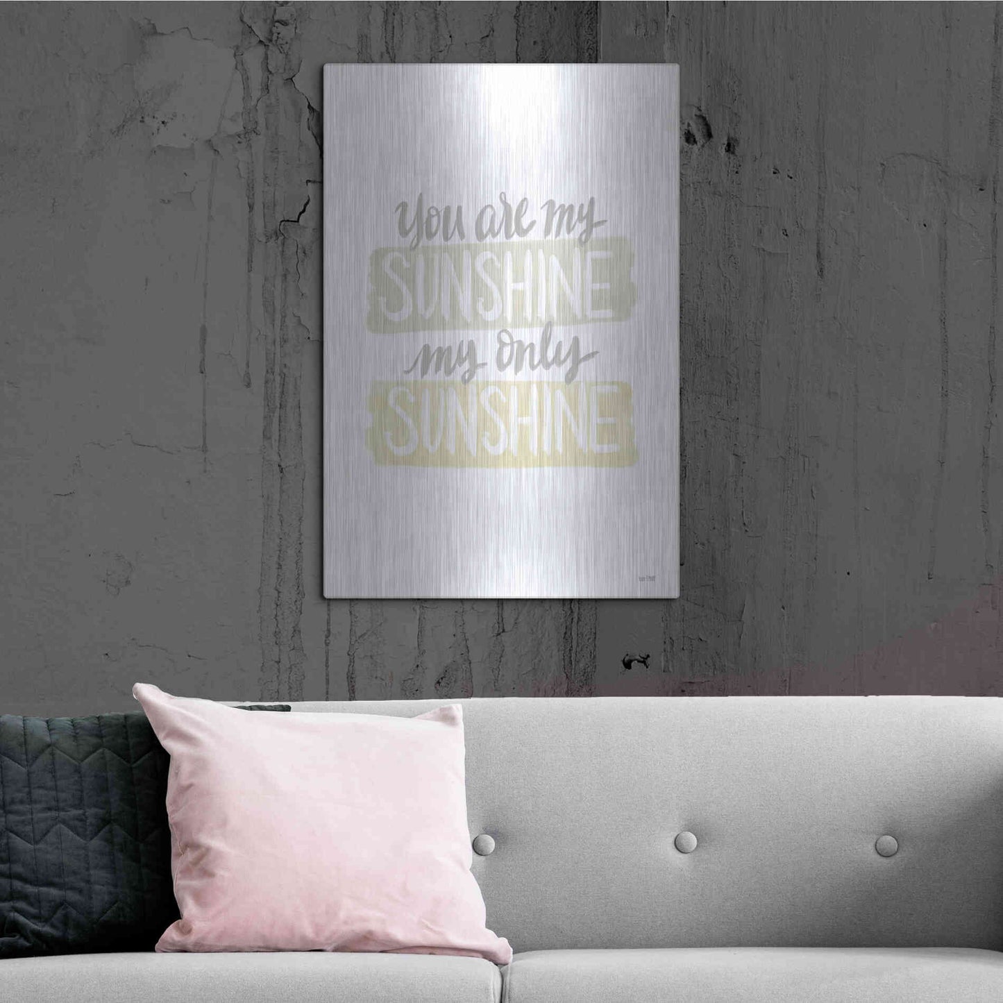 Luxe Metal Art 'You Are My Sunshine   ' by House Fenway, Metal Wall Art,24x36