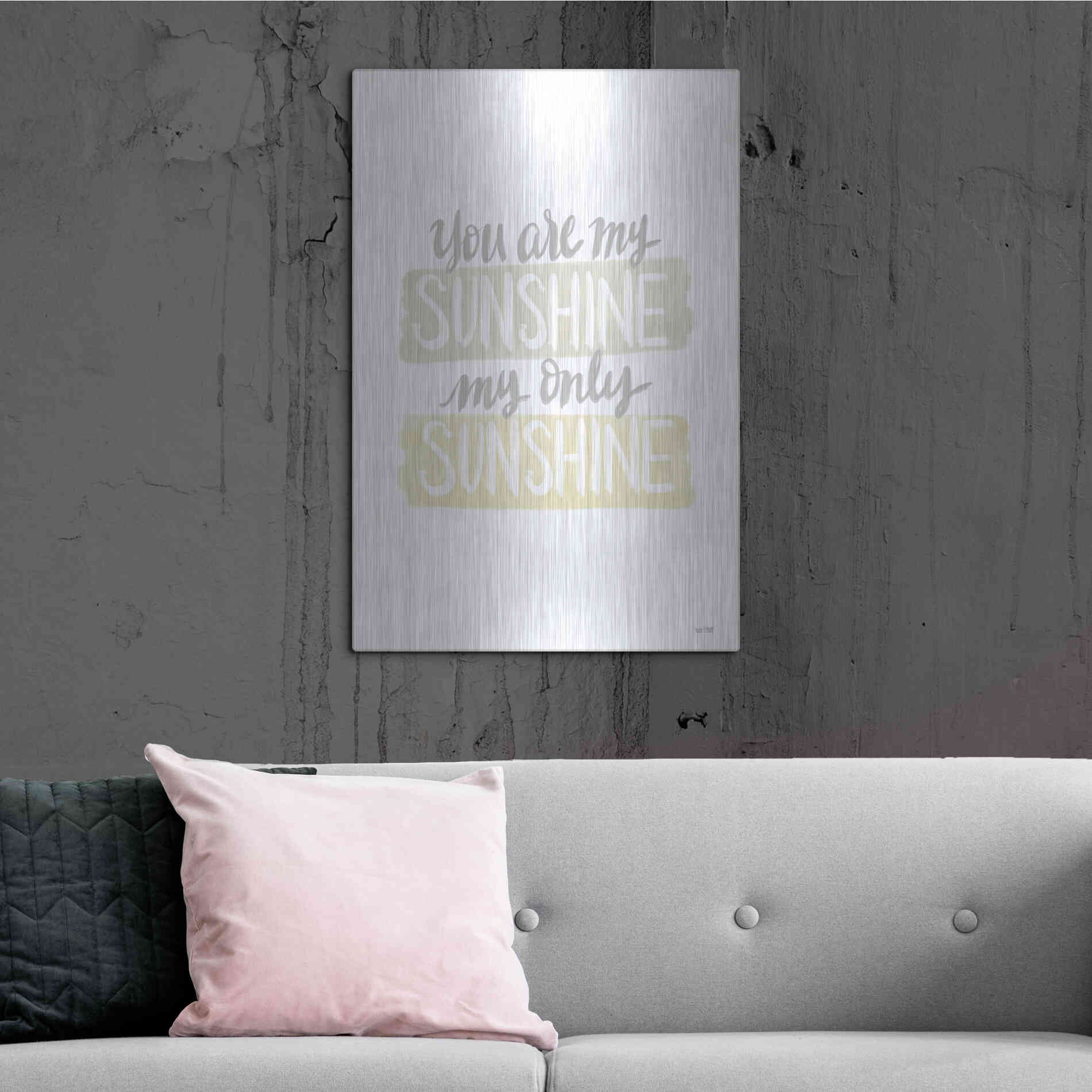 Luxe Metal Art 'You Are My Sunshine   ' by House Fenway, Metal Wall Art,24x36