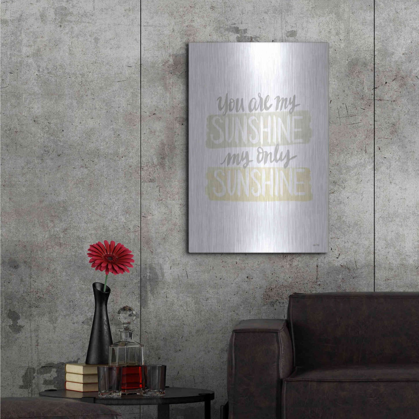 Luxe Metal Art 'You Are My Sunshine   ' by House Fenway, Metal Wall Art,24x36