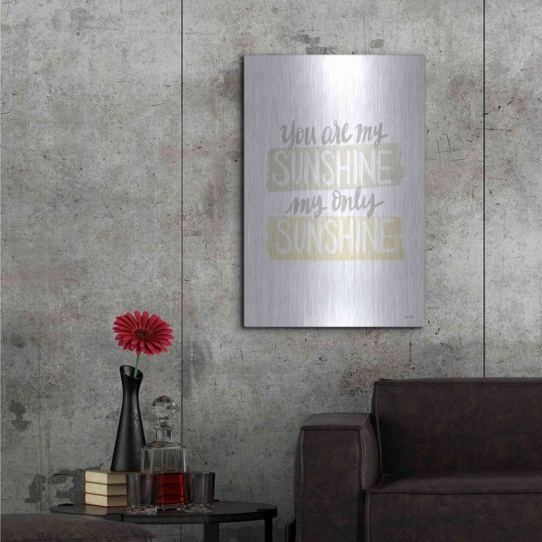 Luxe Metal Art 'You Are My Sunshine   ' by House Fenway, Metal Wall Art,24x36