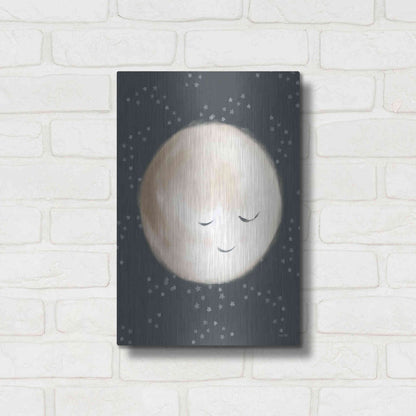 Luxe Metal Art 'Happy Little Moon II  ' by House Fenway, Metal Wall Art,12x16