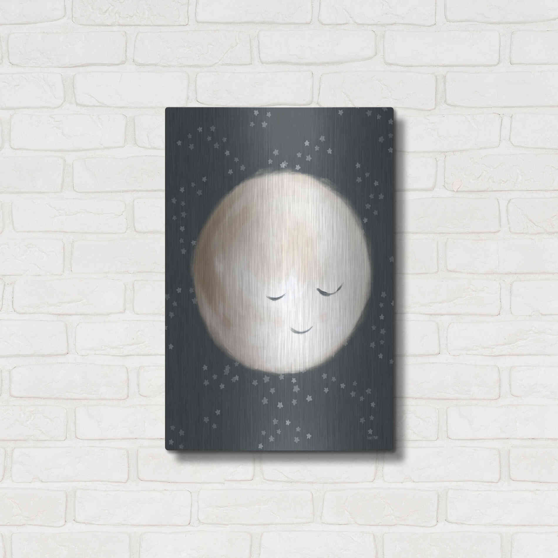 Luxe Metal Art 'Happy Little Moon II  ' by House Fenway, Metal Wall Art,16x24
