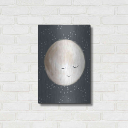Luxe Metal Art 'Happy Little Moon II  ' by House Fenway, Metal Wall Art,16x24