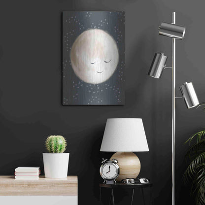 Luxe Metal Art 'Happy Little Moon II  ' by House Fenway, Metal Wall Art,16x24