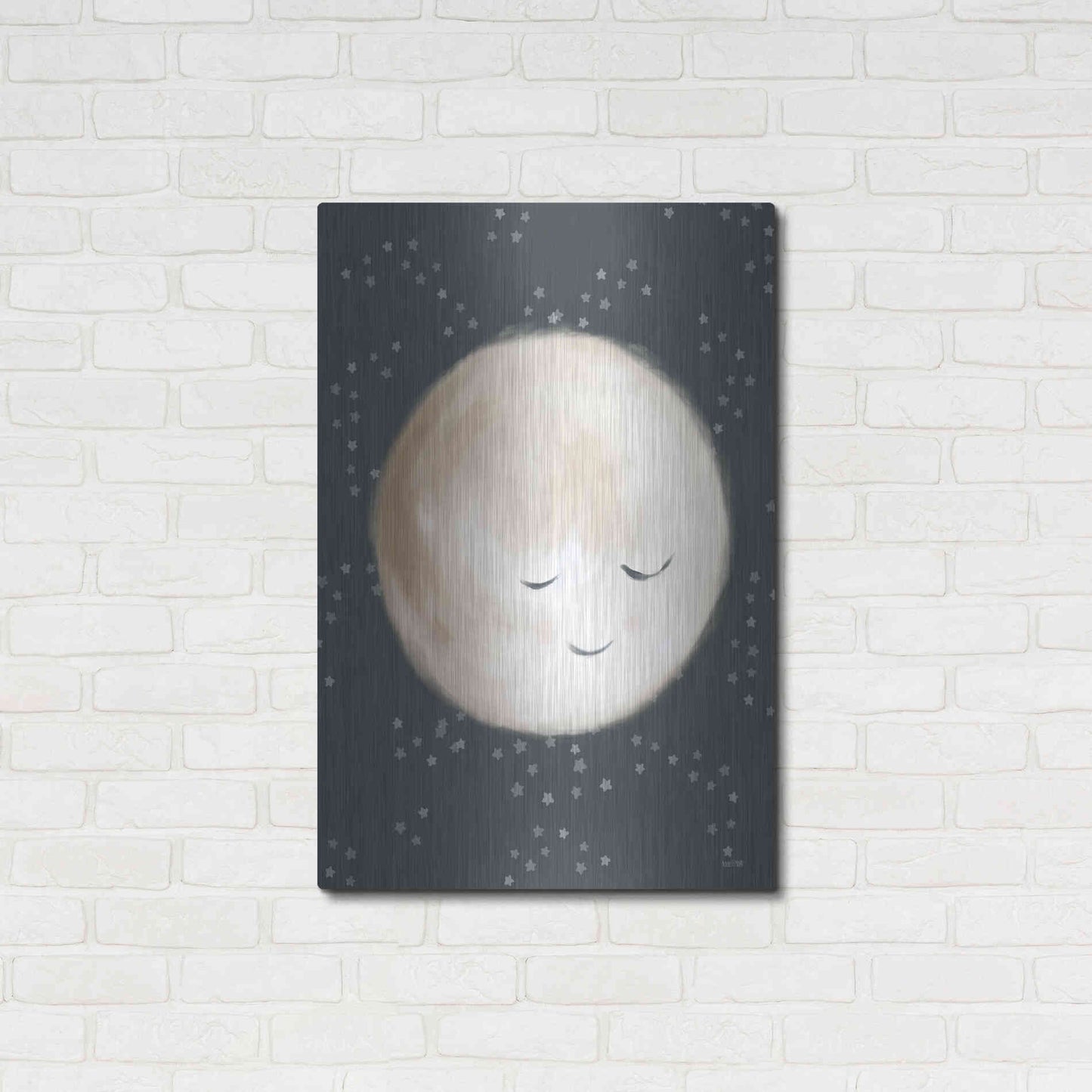 Luxe Metal Art 'Happy Little Moon II  ' by House Fenway, Metal Wall Art,24x36