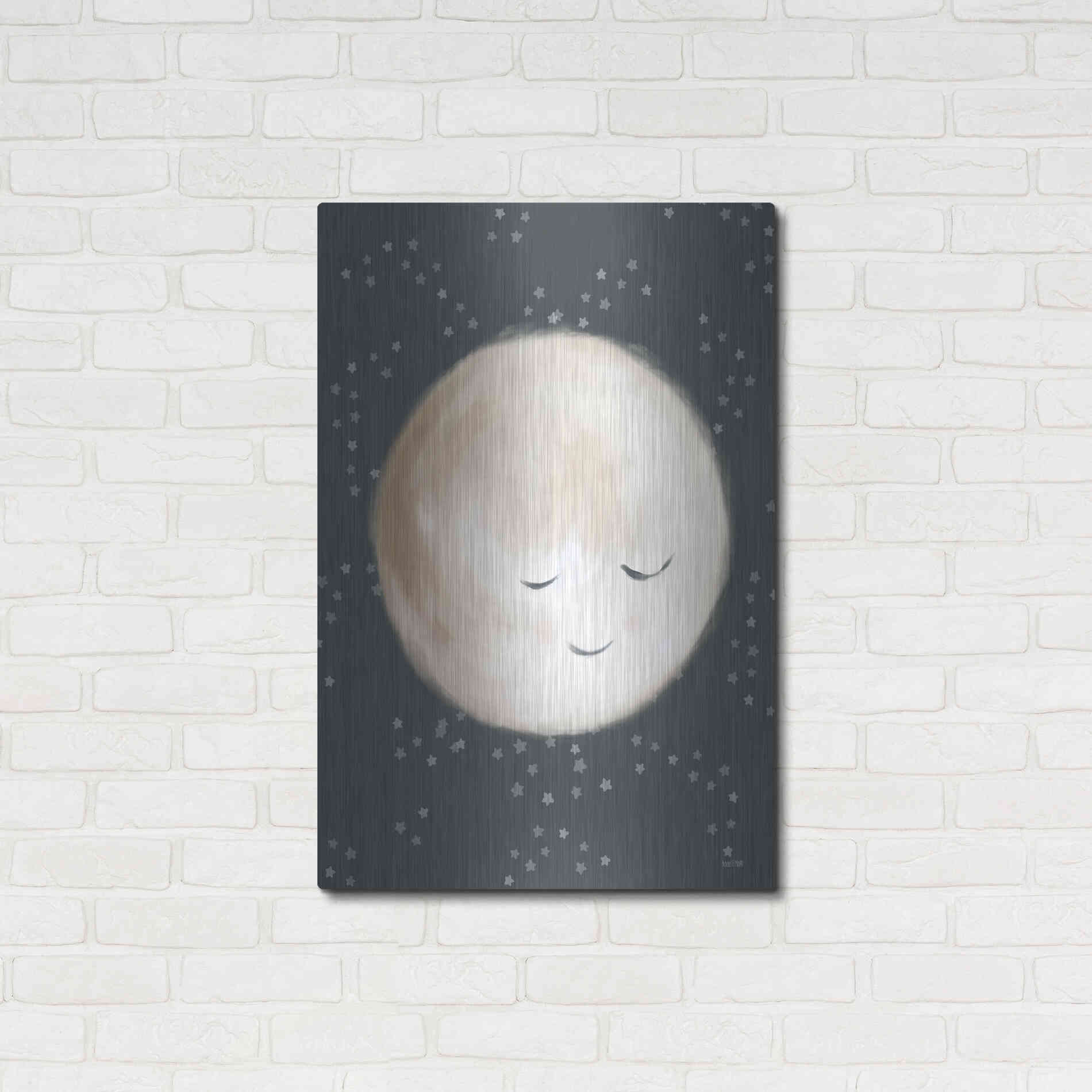 Luxe Metal Art 'Happy Little Moon II  ' by House Fenway, Metal Wall Art,24x36