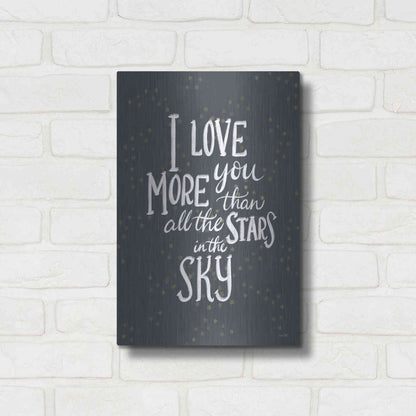 Luxe Metal Art 'I Love You More   ' by House Fenway, Metal Wall Art,12x16