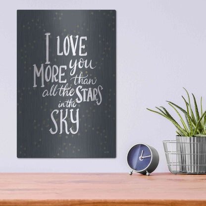 Luxe Metal Art 'I Love You More   ' by House Fenway, Metal Wall Art,12x16