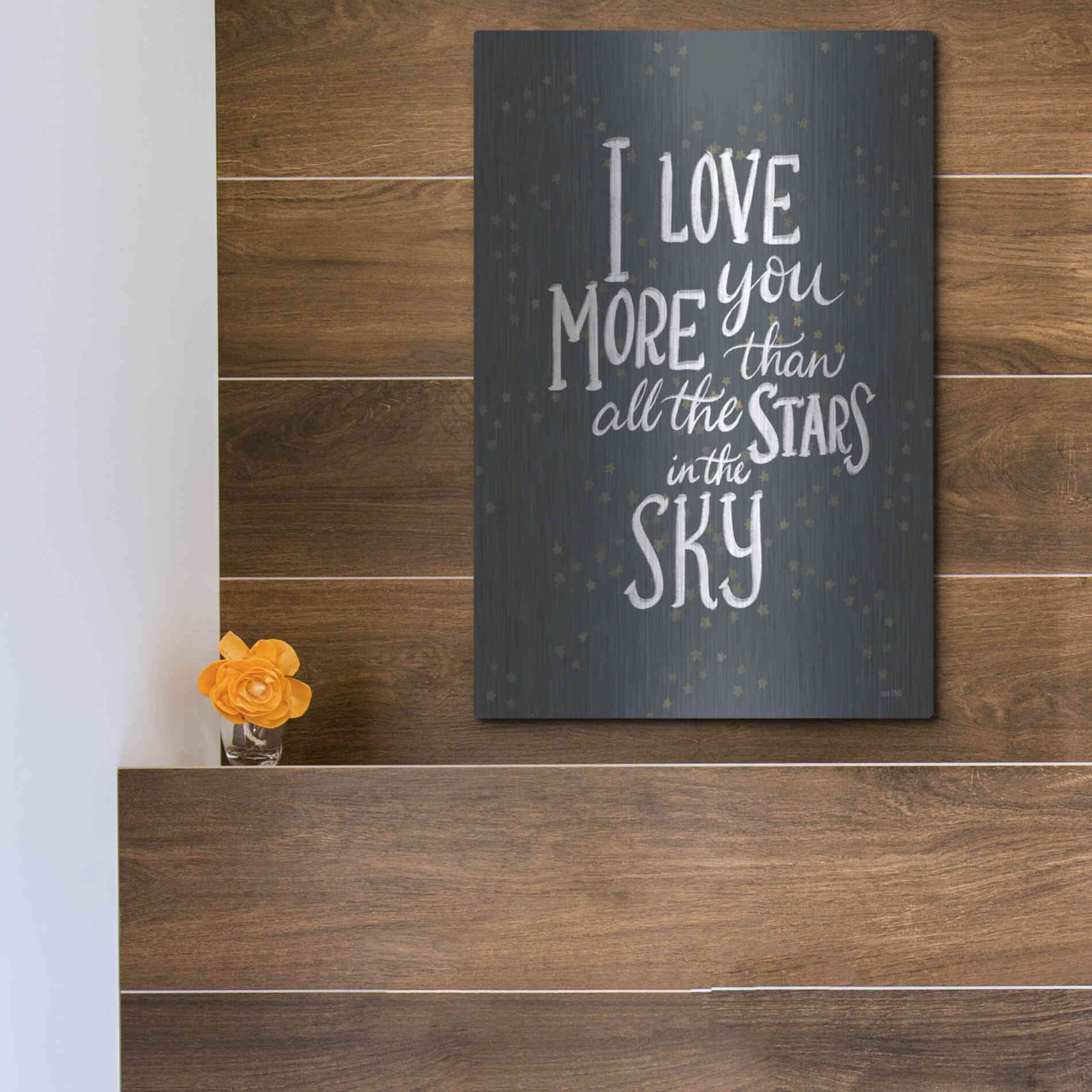 Luxe Metal Art 'I Love You More   ' by House Fenway, Metal Wall Art,12x16