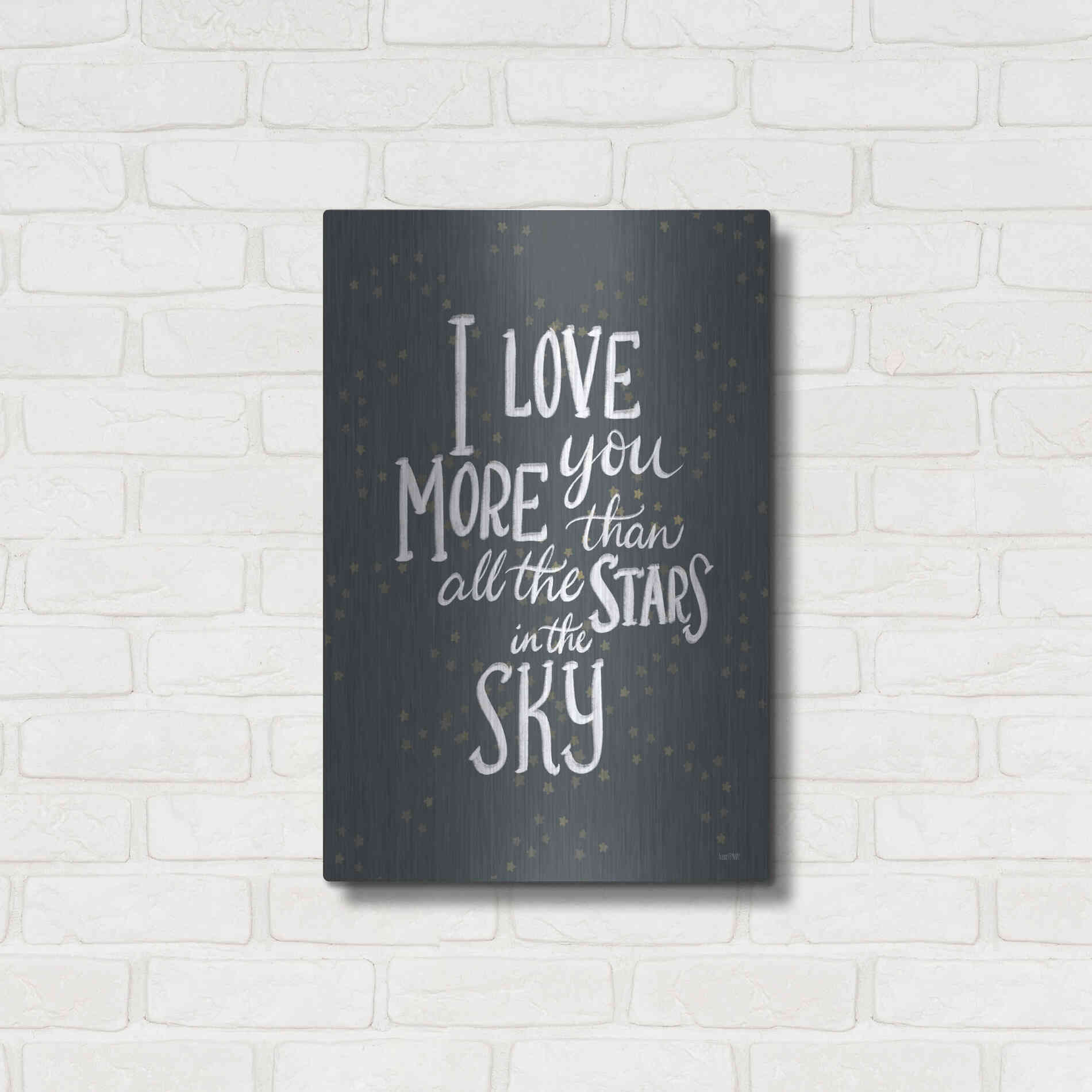 Luxe Metal Art 'I Love You More   ' by House Fenway, Metal Wall Art,16x24