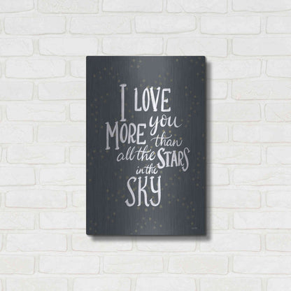 Luxe Metal Art 'I Love You More   ' by House Fenway, Metal Wall Art,16x24