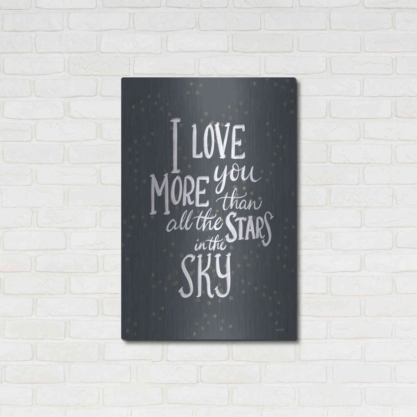 Luxe Metal Art 'I Love You More   ' by House Fenway, Metal Wall Art,24x36