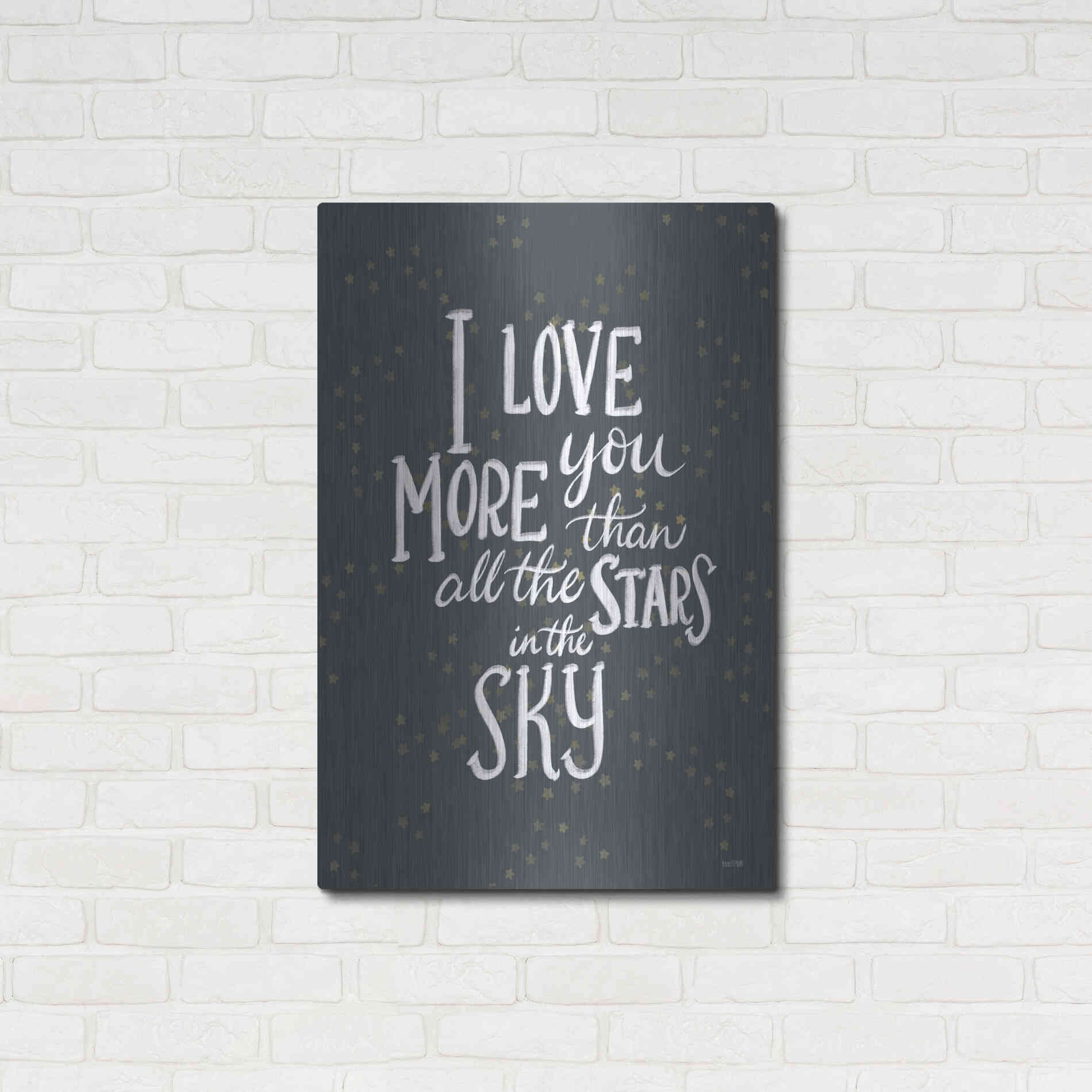 Luxe Metal Art 'I Love You More   ' by House Fenway, Metal Wall Art,24x36
