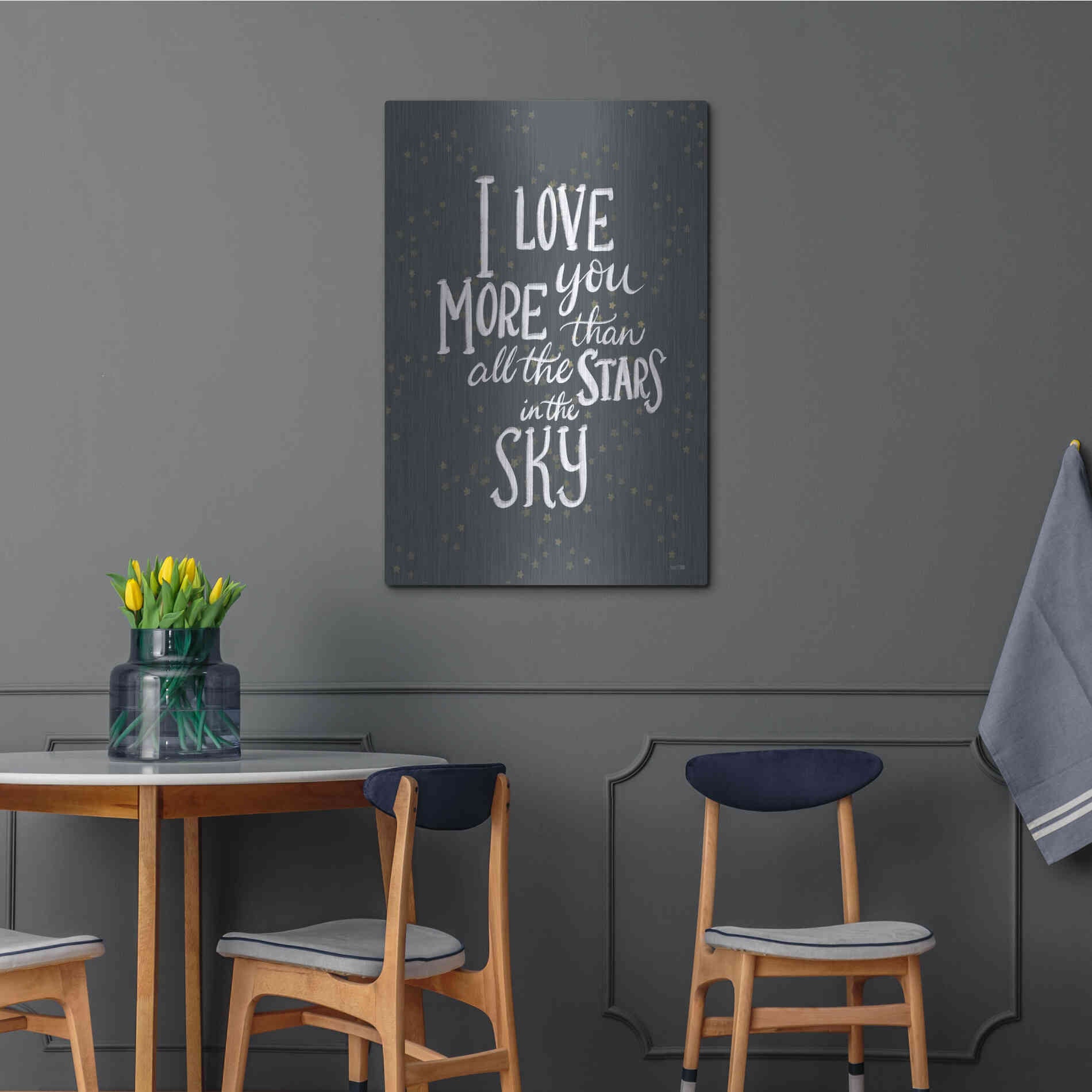 Luxe Metal Art 'I Love You More   ' by House Fenway, Metal Wall Art,24x36