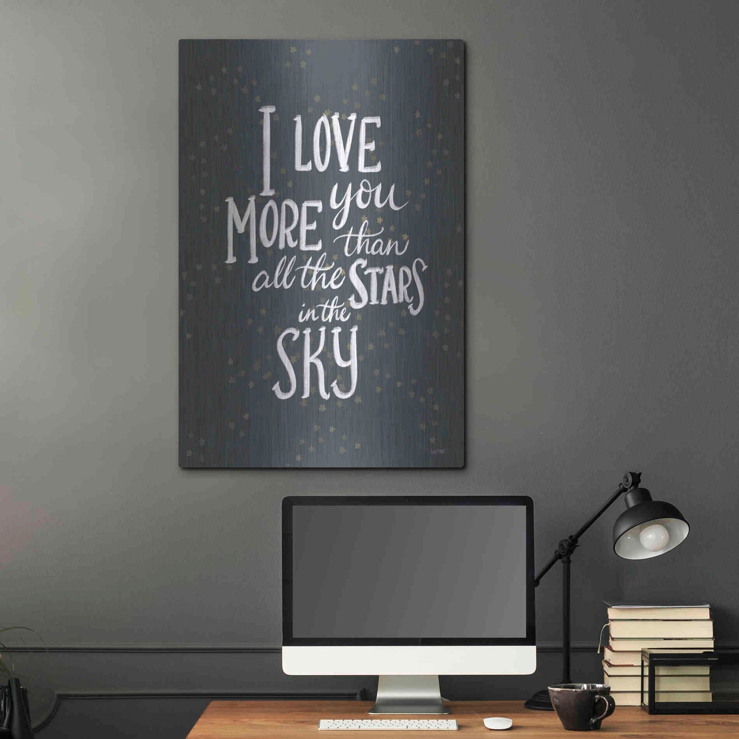 Luxe Metal Art 'I Love You More   ' by House Fenway, Metal Wall Art,24x36