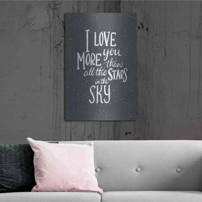 Luxe Metal Art 'I Love You More   ' by House Fenway, Metal Wall Art,24x36