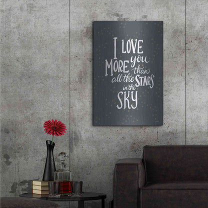 Luxe Metal Art 'I Love You More   ' by House Fenway, Metal Wall Art,24x36