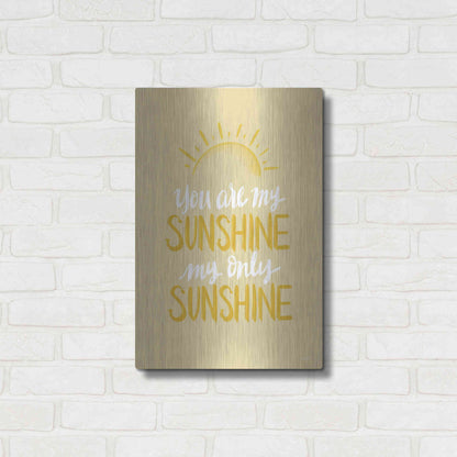 Luxe Metal Art 'You Are My Sunshine    ' by House Fenway, Metal Wall Art,16x24