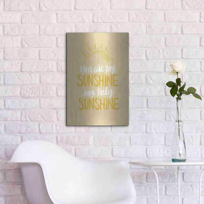 Luxe Metal Art 'You Are My Sunshine    ' by House Fenway, Metal Wall Art,16x24
