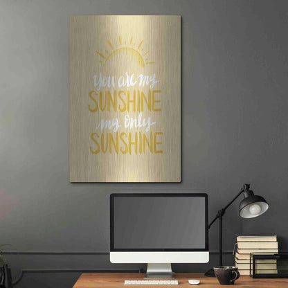 Luxe Metal Art 'You Are My Sunshine    ' by House Fenway, Metal Wall Art,24x36