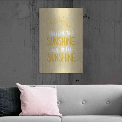 Luxe Metal Art 'You Are My Sunshine    ' by House Fenway, Metal Wall Art,24x36