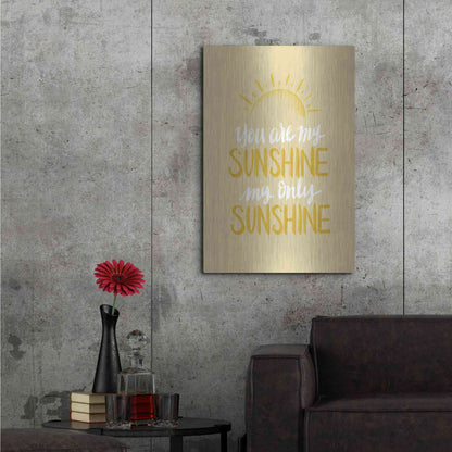 Luxe Metal Art 'You Are My Sunshine    ' by House Fenway, Metal Wall Art,24x36