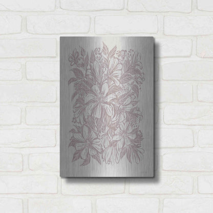 Luxe Metal Art 'Muted Flower Block' by House Fenway, Metal Wall Art,12x16