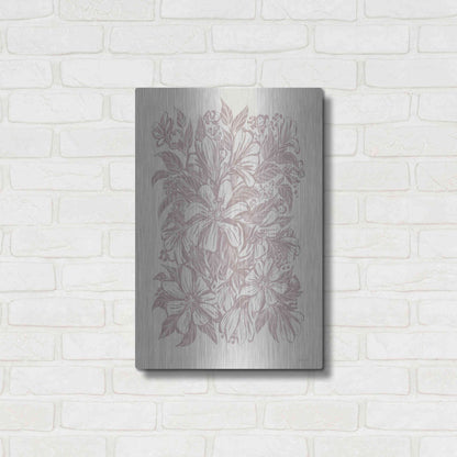 Luxe Metal Art 'Muted Flower Block' by House Fenway, Metal Wall Art,16x24