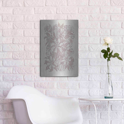 Luxe Metal Art 'Muted Flower Block' by House Fenway, Metal Wall Art,16x24