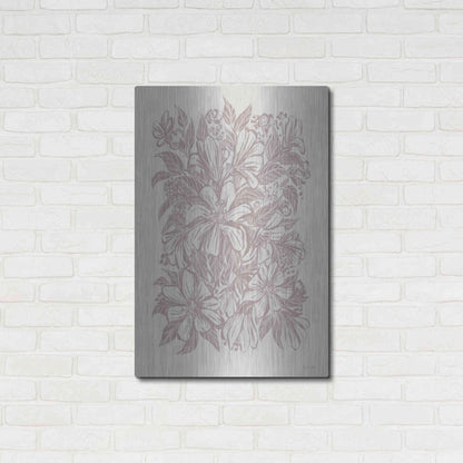 Luxe Metal Art 'Muted Flower Block' by House Fenway, Metal Wall Art,24x36