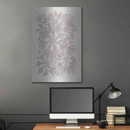 Luxe Metal Art 'Muted Flower Block' by House Fenway, Metal Wall Art,24x36